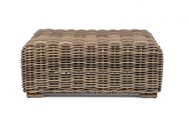 Mesa de centro en aluminio y fibra sintética estilo natural 83x83