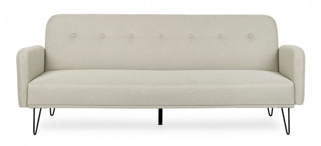 Sofá cama Bridjet beige de tejido reclinable de estilo diseño