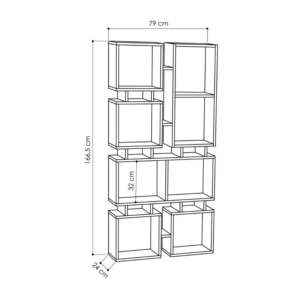 Librería Rail gris tórtola doble cara 79x166,5