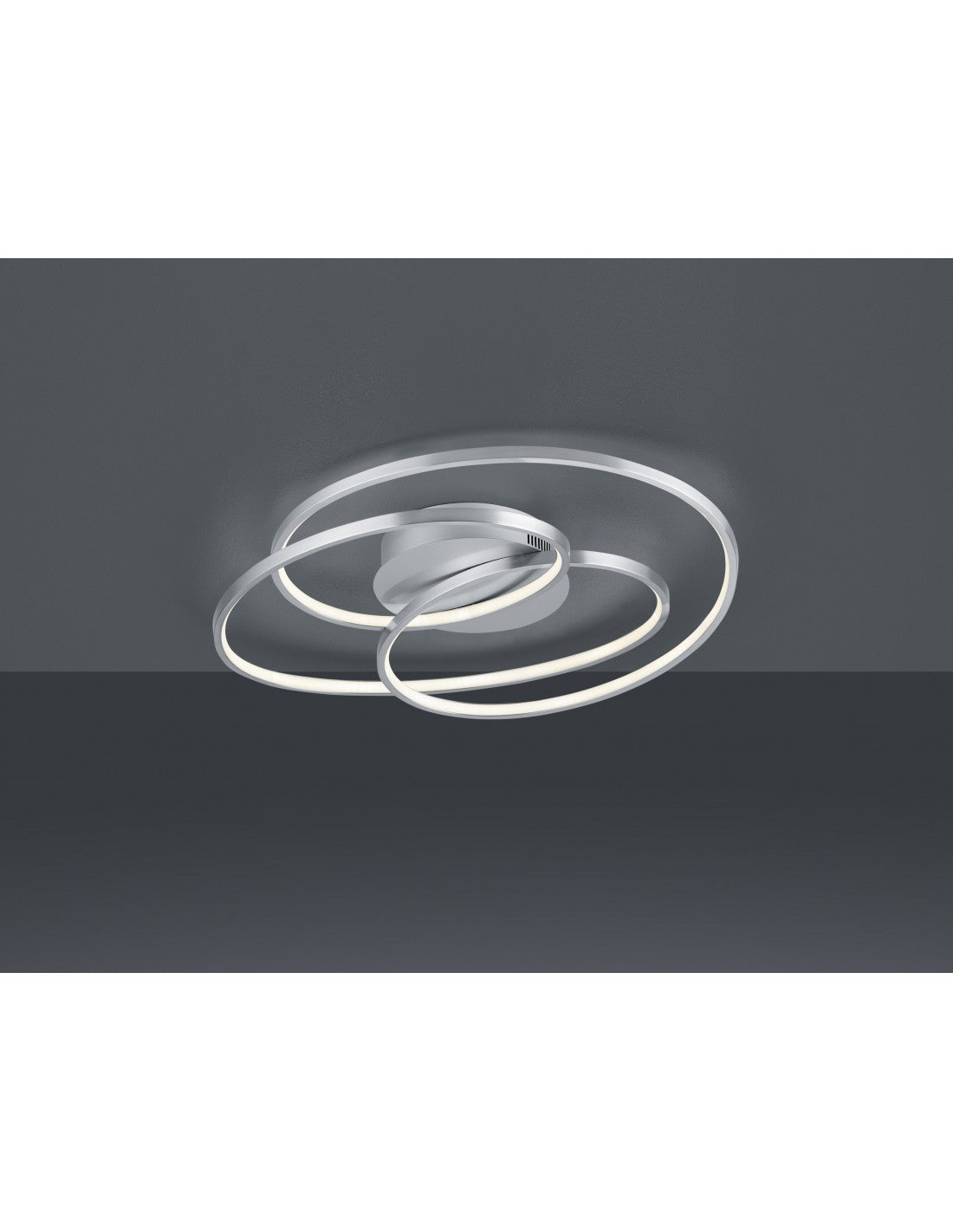 Gale Plafón 3 Círculos Níquel Mate LED 38,5w Regulable L60 cm Trio Lighting