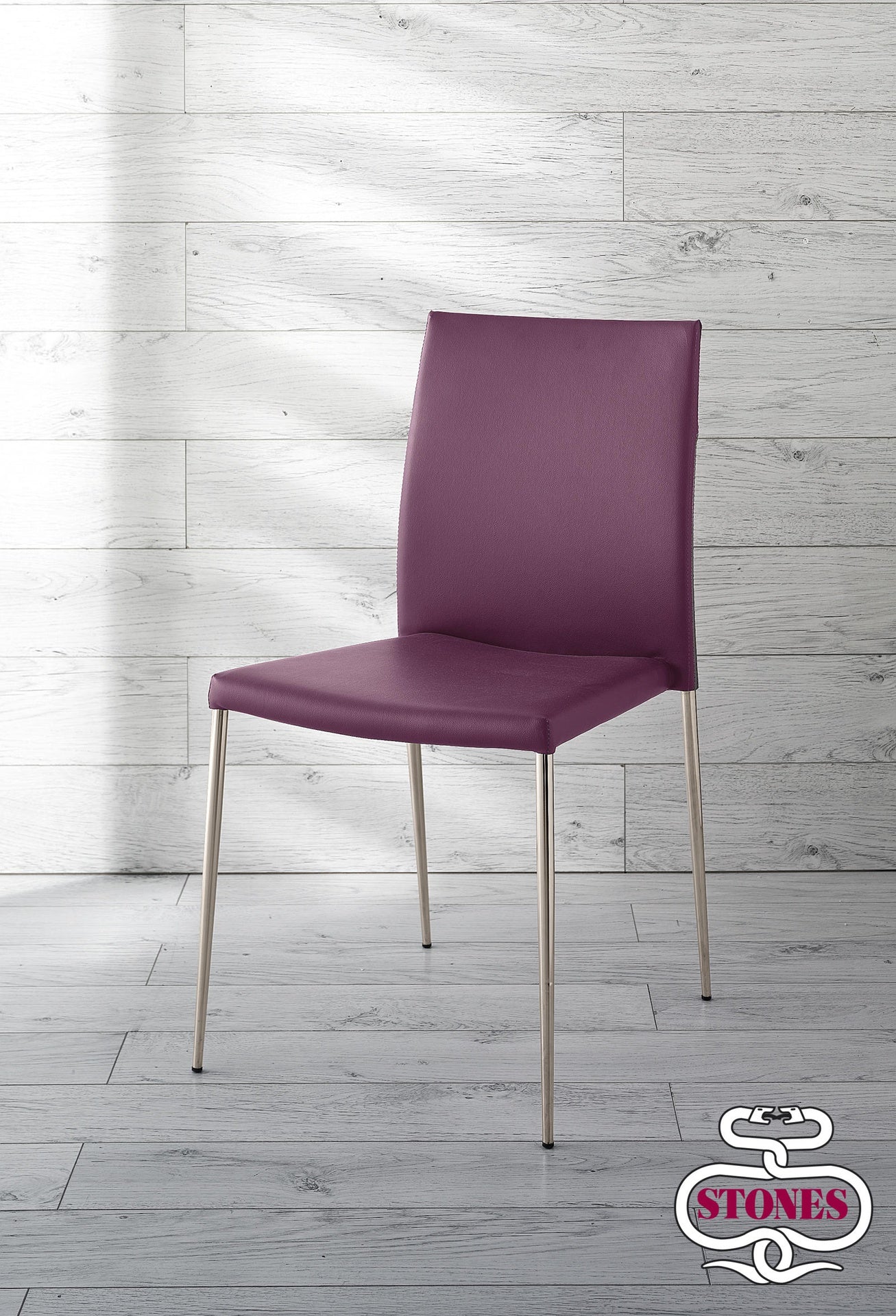 4x Silla polipiel violeta 41,5x44x85h cm
