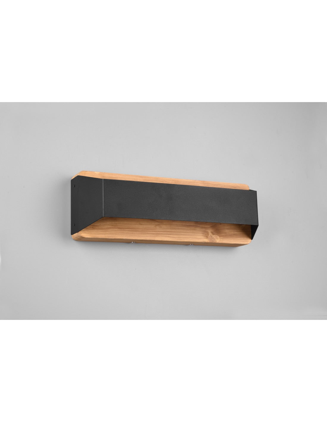 Lámpara de pared rectangular Doble emisión LED Arino Black Wood Trio Lighting