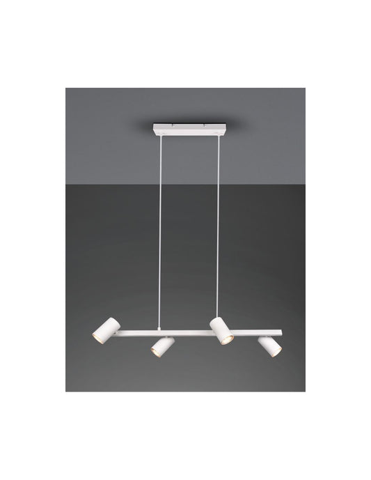 Suspensión Blanca 4 Focos Orientables GU10 Marley Trio Lighting