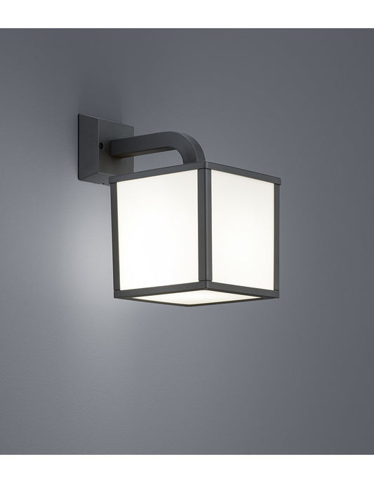Cubango Aplique LED Cube para Exterior Antracita IP54 Trio Lighting