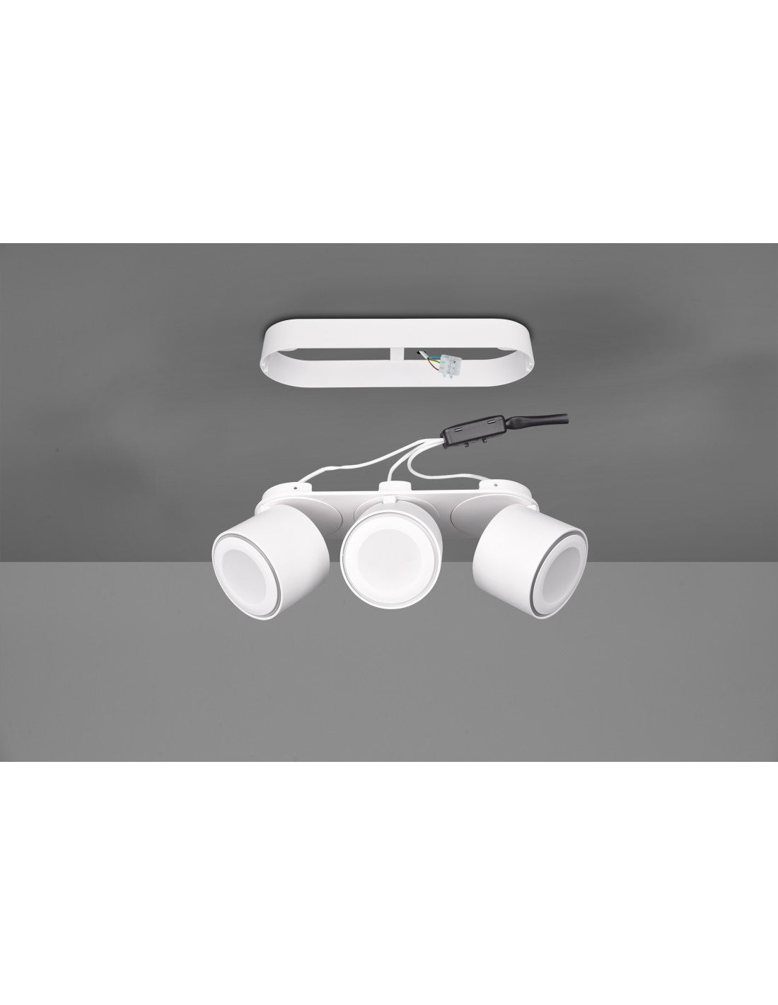 Lámpara de techo 3 focos doble emisión LED L27 cm Taurus White Trio Lighting