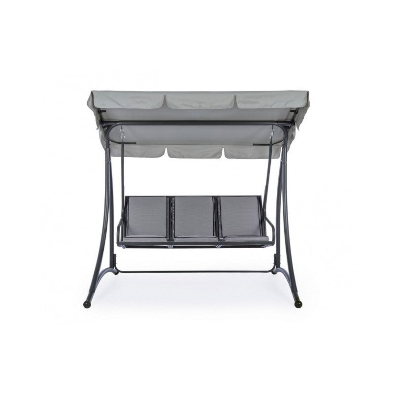 Columpio de acero de tres plazas Antracita GRELY 190x120x h185 cm