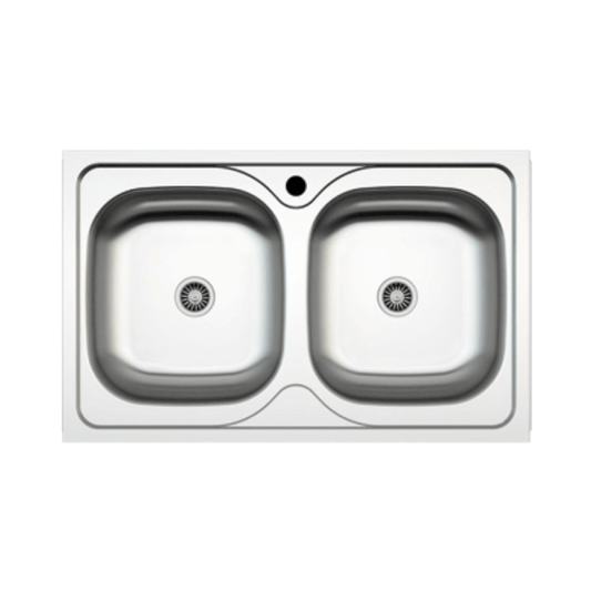 Fregadero de cocina encastrable MP862V acero 86x50 cm dos senos
