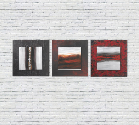 Óleo sobre lienzo multicolor y marco de madera 80x80 cm