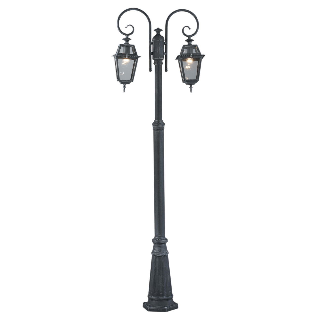 Farola de 2 Brazos Gris de Hierro Fundido Milán