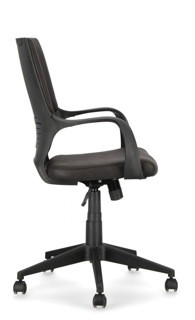 Sillón de oficina en tejido Damon con respaldo bajo negro