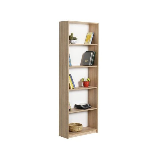 Estantería librería con 5 estantes, color Sonoma, 58x23xh.170 cm
