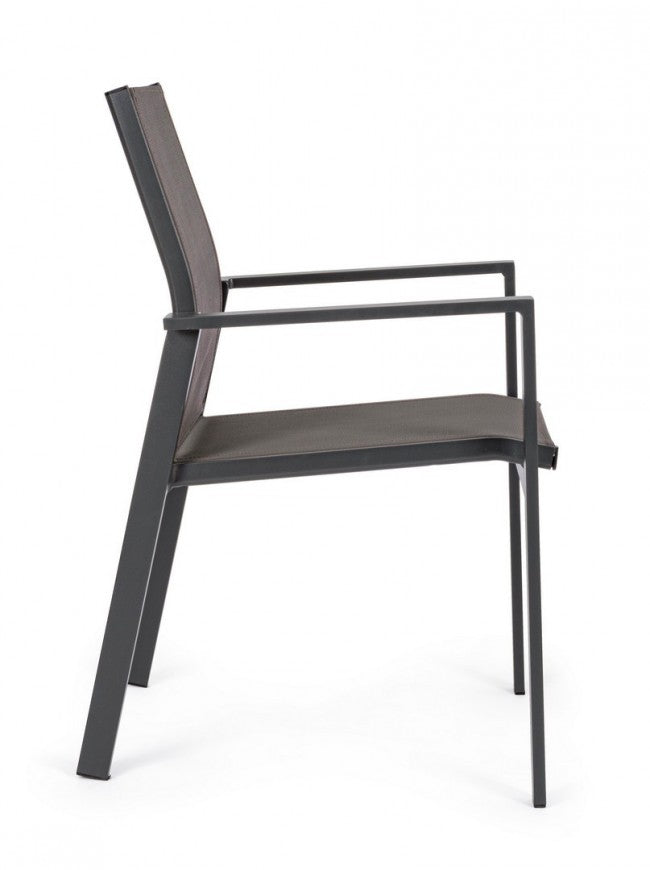 Silla de exterior Crozet con reposabrazos antracita oscuro