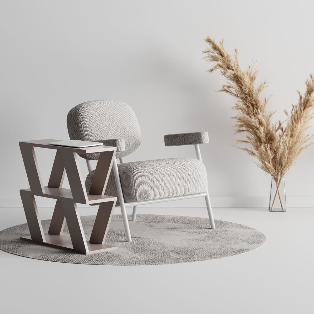 Tavolino laterale da salotto Lazena colore tortora (LAZENATORT-MSH141146) EFFEZ