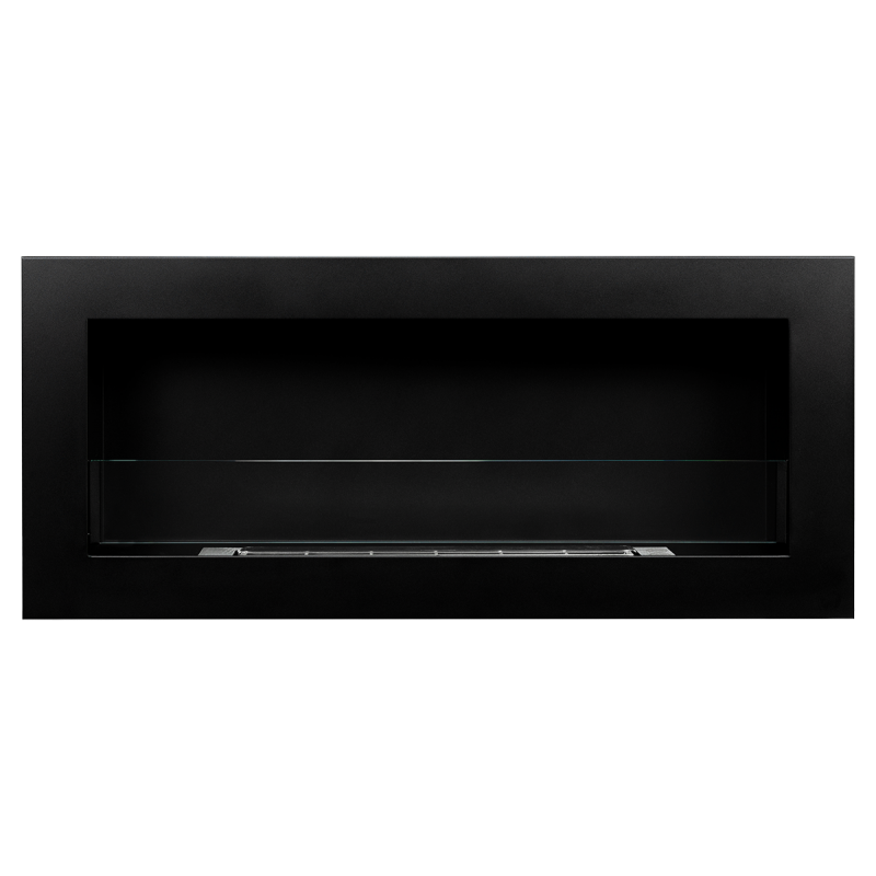 Chimenea de bioetanol empotrada o de pared Livorno Nero L 90 x P 12 x H 40 con vidrio