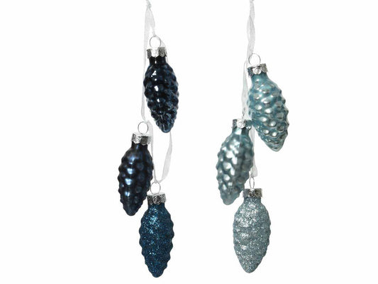 Árbol de Navidad de cristal, decoración de piñas, 2,5 cm, colores surtidos