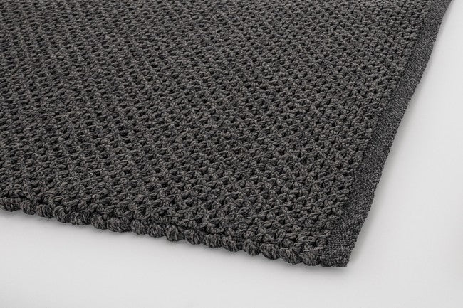 Alfombra de exterior gris en fibra sintética hecha a mano 170x240