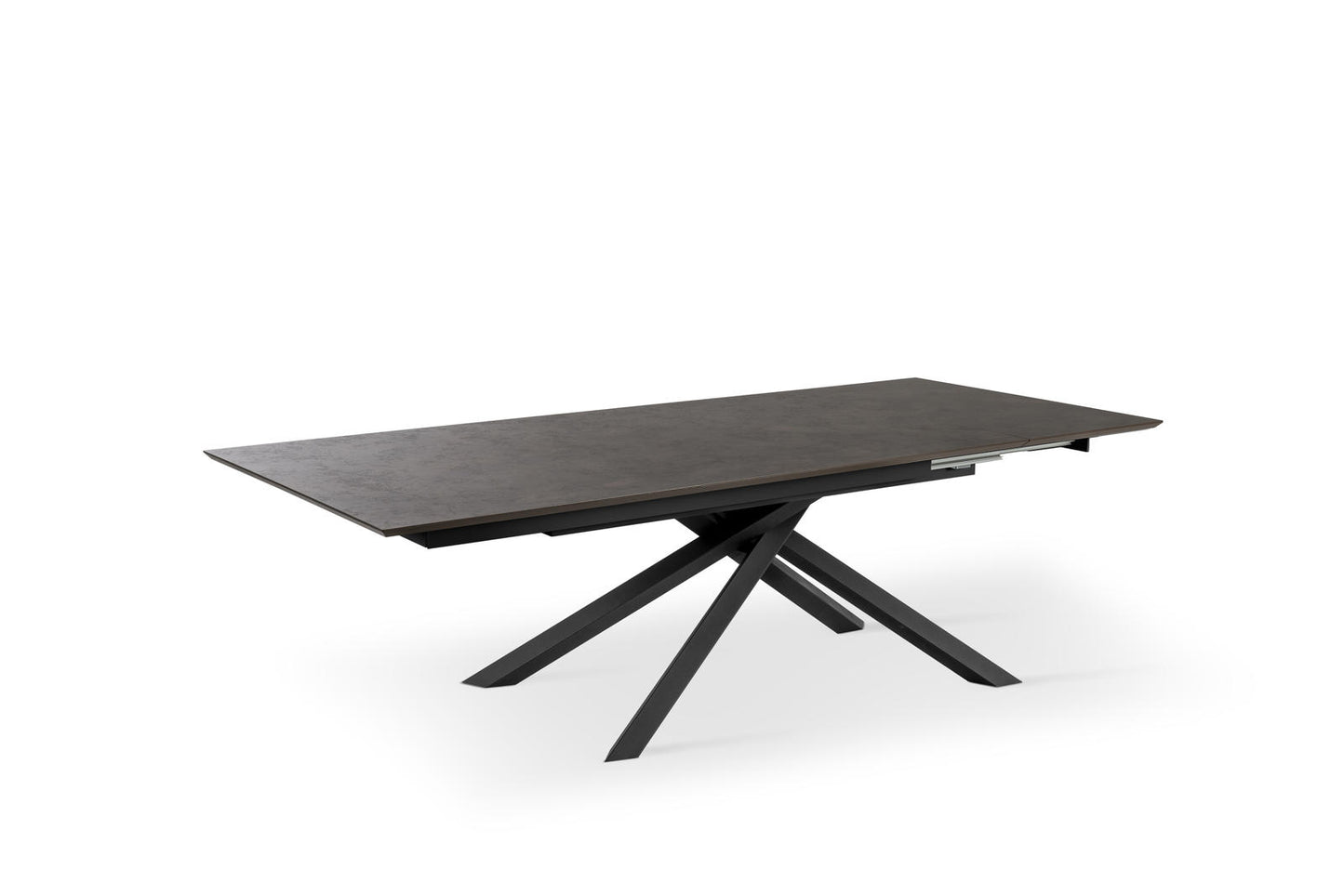 Mesa extensible con tapa óxido y patas negras 170/270x90x76h cm