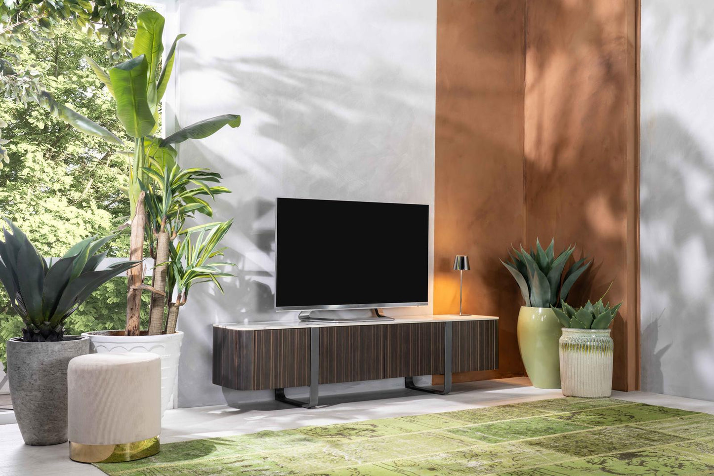 Mueble TV ébano dorado 40 cm x 180 cm Alt. 45 cm