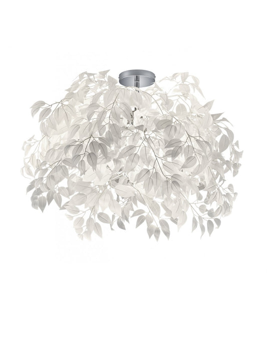 Lámpara de techo 3 Luces Lavable Hojas Blancas Leavy Ø70 cm Trio Lighting