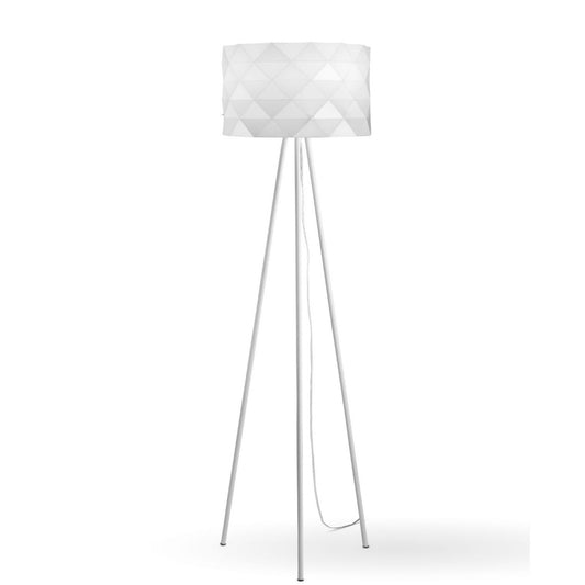 Lámpara De Pie Trípode De Metal Blanco Cm. 40x146h