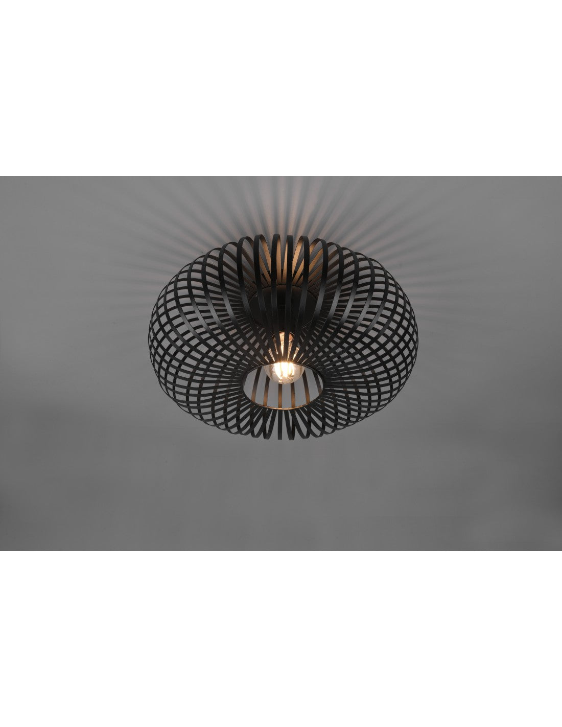 Ellipse Johann Lámpara de techo jaula de metal negro Ø40 cm Trio Lighting