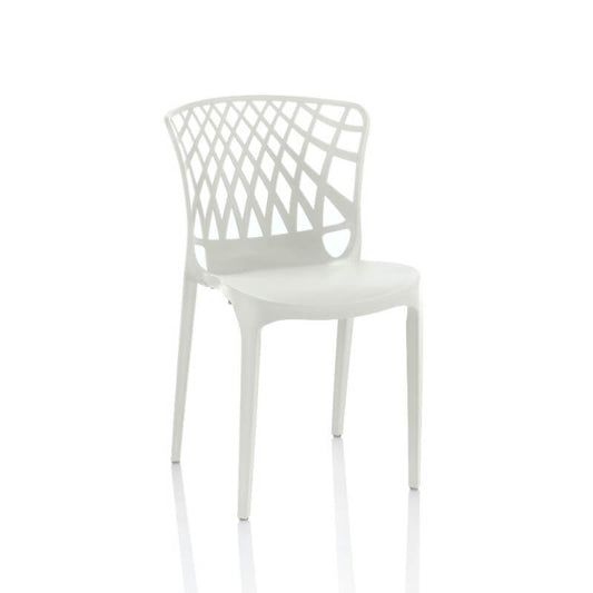 Sedia Logan polipropilene bianca schienale avvolgente traforato