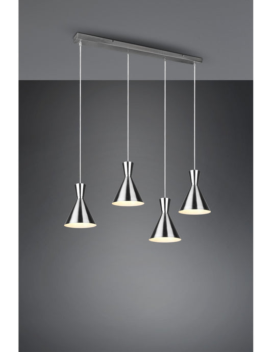 Lámpara Enzo Lineal 4xE27 Níquel Mate Trio Lighting