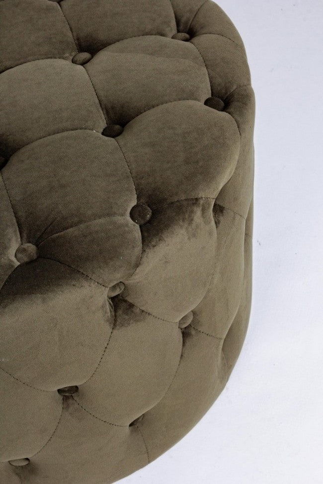 Puf vintage de terciopelo verde 60 x 42 h cm