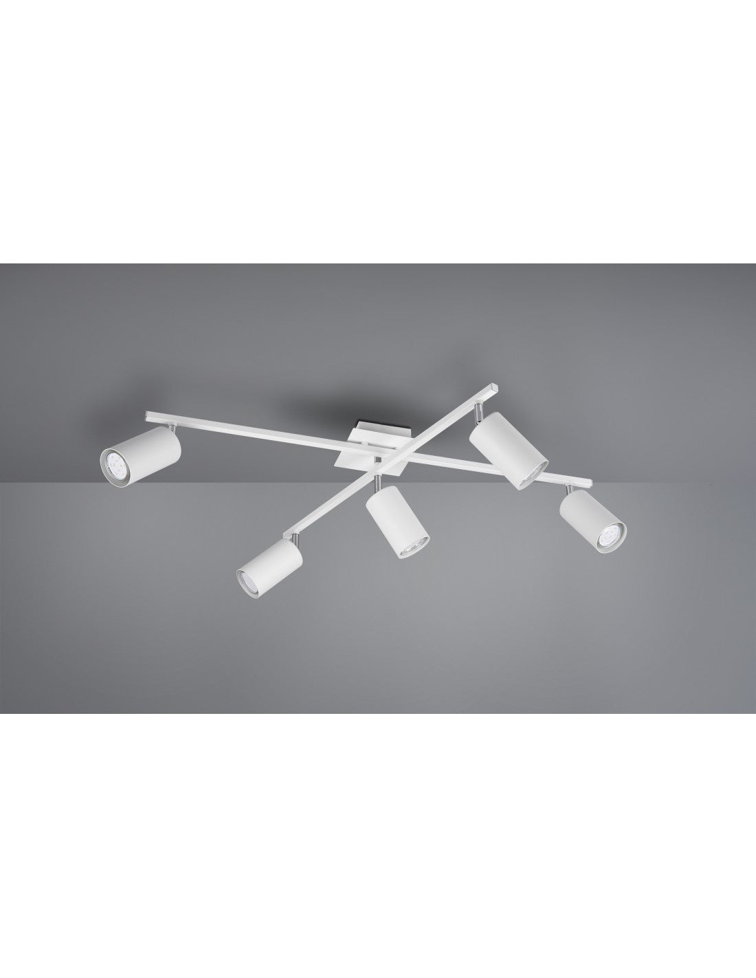 Lámpara de techo 5 focos cilíndricos regulables Marley White Trio Lighting