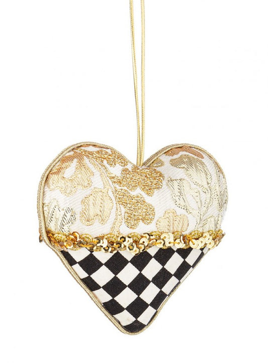 12x Colgante de corazón dorado a cuadros