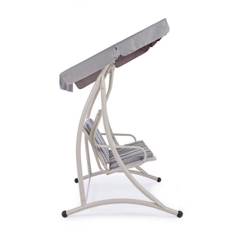 Columpio de acero de tres plazas Marfil GRELY 190x120x h185 cm