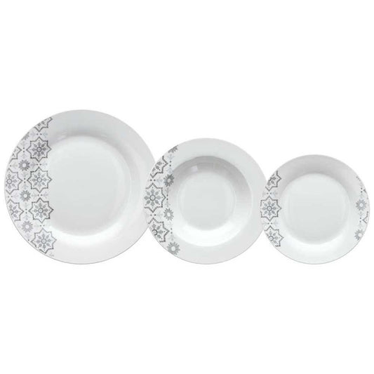 Vajilla 18 Piezas Brina Porcelana Gris