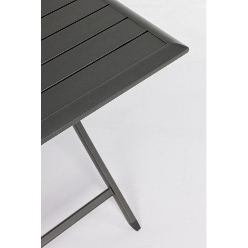 ELIN Mesa exterior plegable de aluminio antracita 70x70x h71 cm