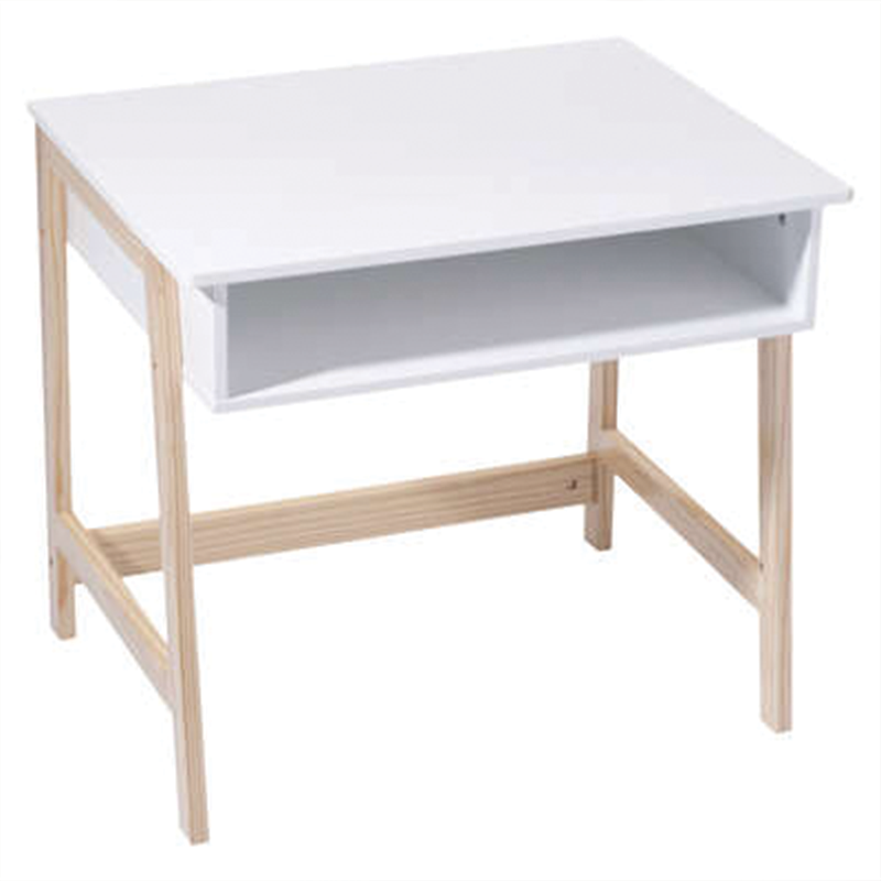 Mini escritorio de madera blanco L58 x P46,3 x H52 cm