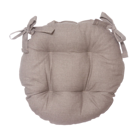 Funda de silla redonda ribete gris tórtola