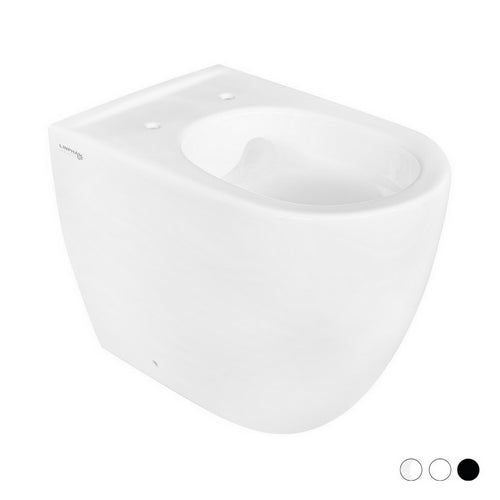 Inodoro Greta sin borde adosado a pared - Desagüe universal blanco mate