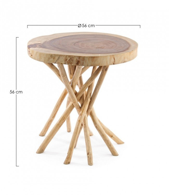 Mesa de centro de madera cm. 56 x 56