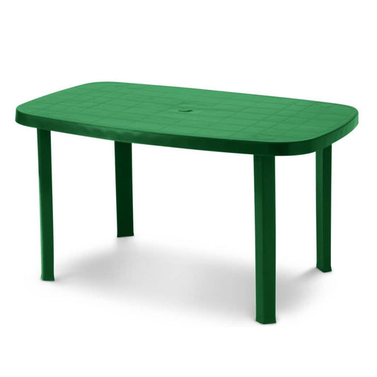 Mesa de jardín de resina ovalada verde Otello 140x80x72 centímetros