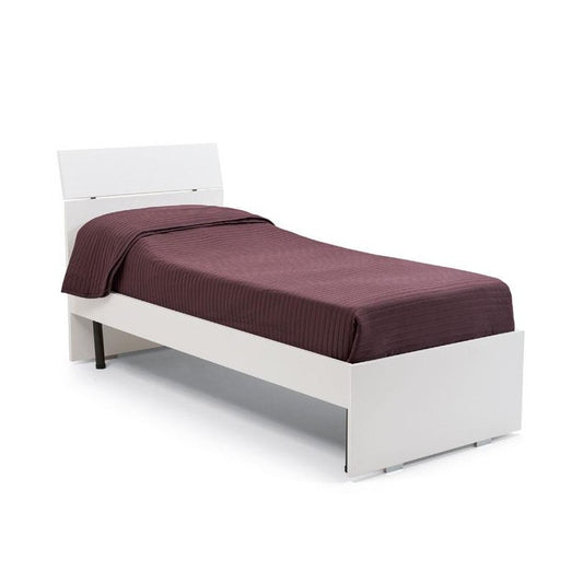 Cama queen size de fresno blanco para dormitorio 200x131xH 98 cm