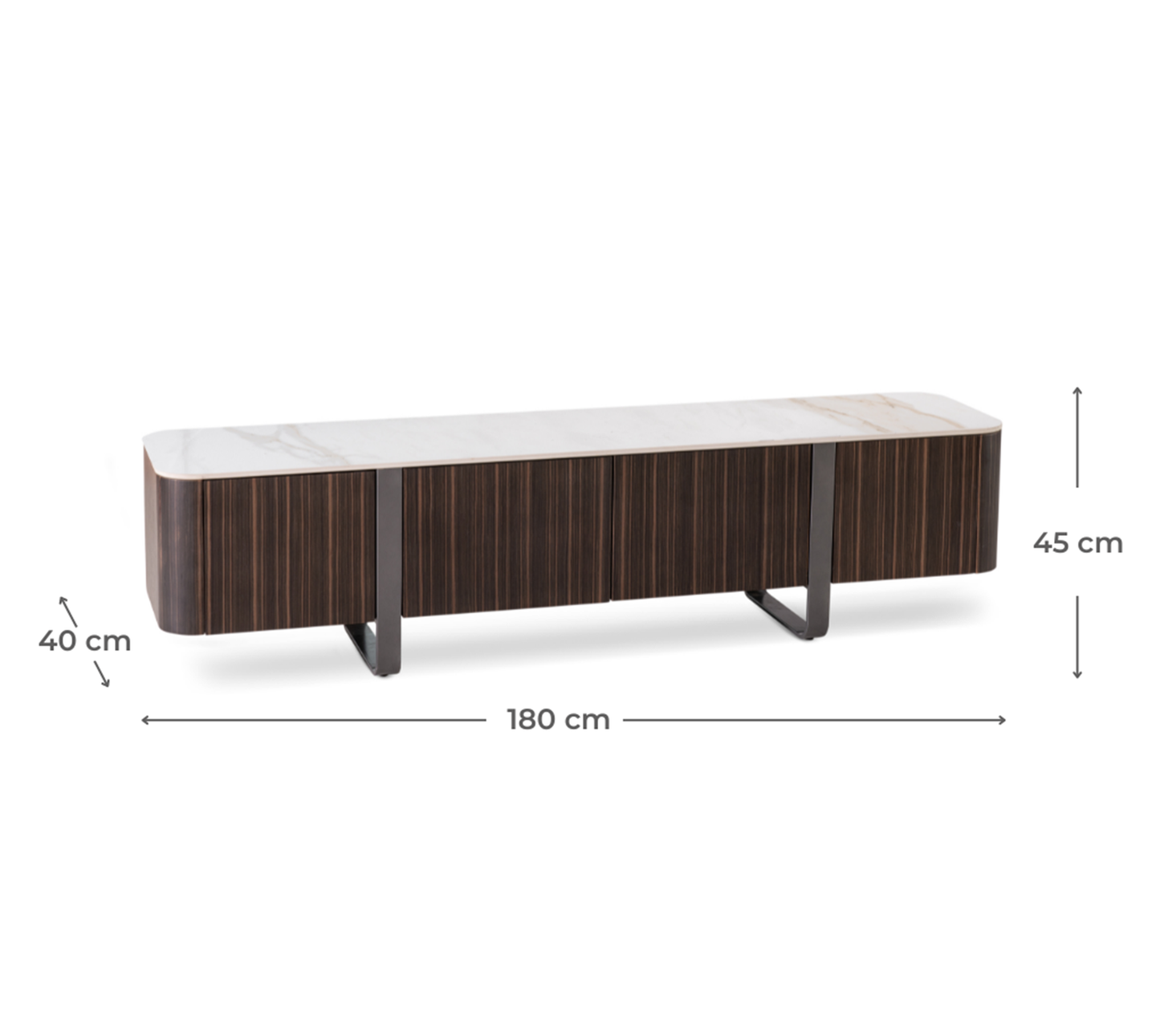 Mueble TV ébano dorado 40 cm x 180 cm Alt. 45 cm