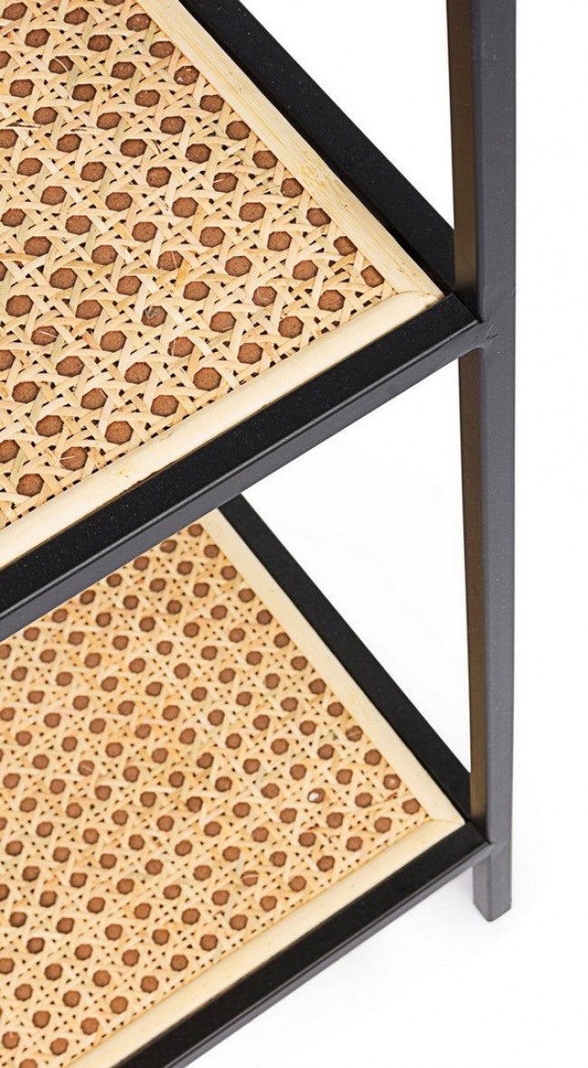 Librería perfilada de acero con cuatro estantes Antracita ELYOT 85,5x25,5x h131 cm
