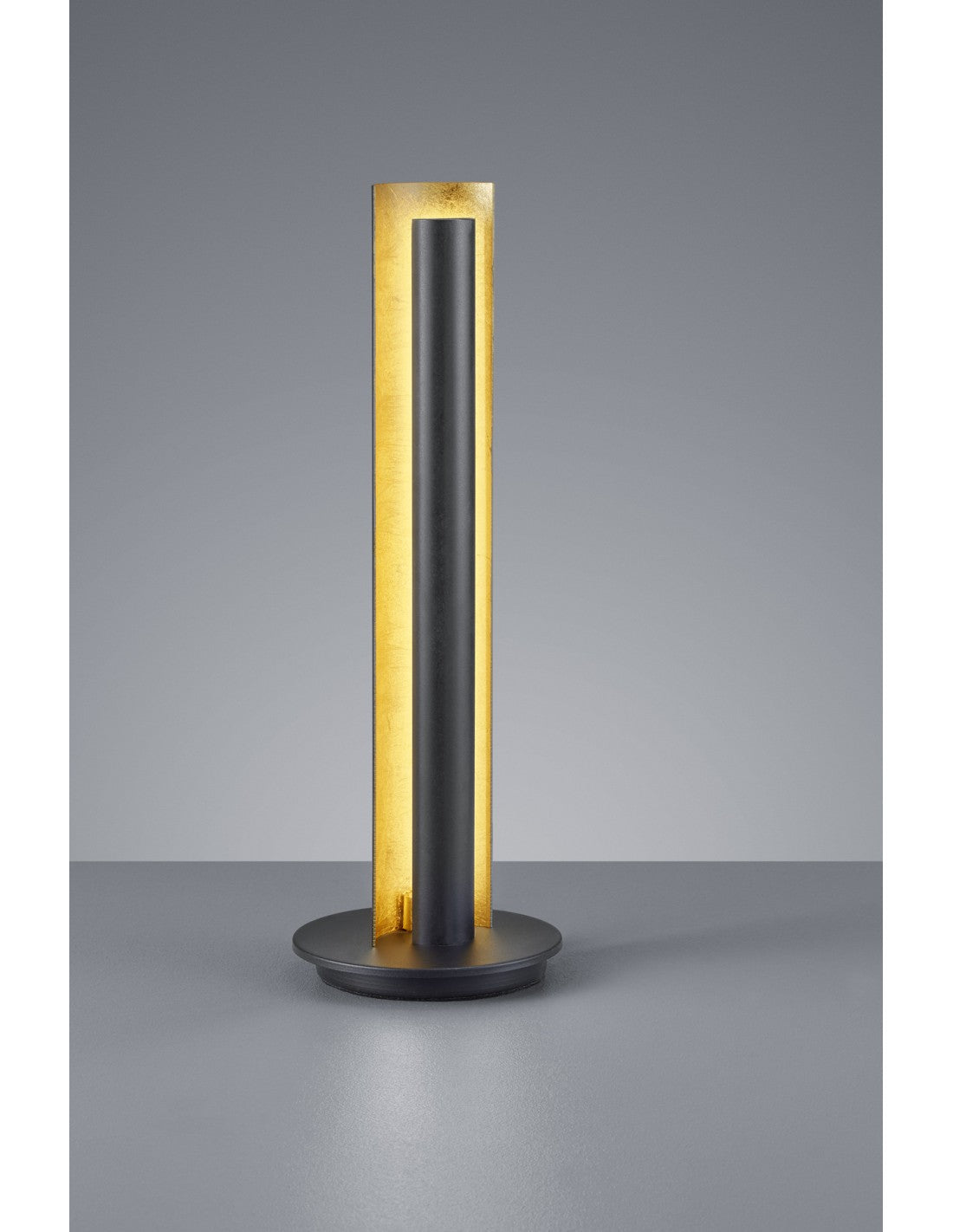 Lámpara de mesa LED moderna Texel Al. 47 cm negro y dorado Trio Lighting