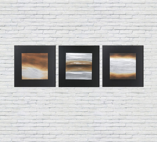 Óleo sobre lienzo multicolor y marco de madera 80x80 cm