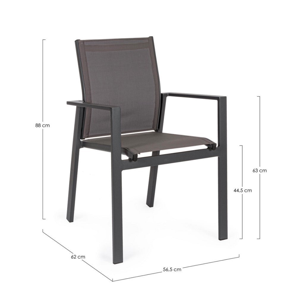 Silla de exterior Crozet con reposabrazos antracita oscuro