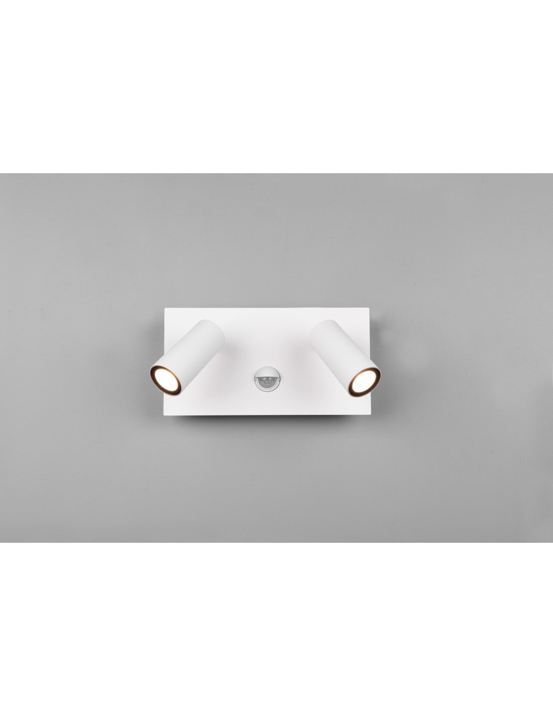 Foco LED blanco ajustable doble Tunga IP54 con sensor de iluminación trío