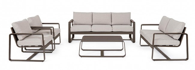 Mesa de centro de aluminio estilo industrial 105x62 cm