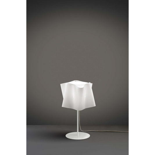 Lámpara de mesa FOLIO con base y vástago de metal, pantalla blanca diámetro 25x h37 cm