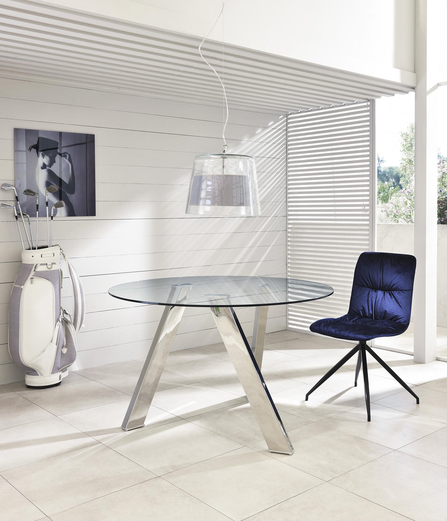Mesa fija de cristal templado transparente 120x75h cm